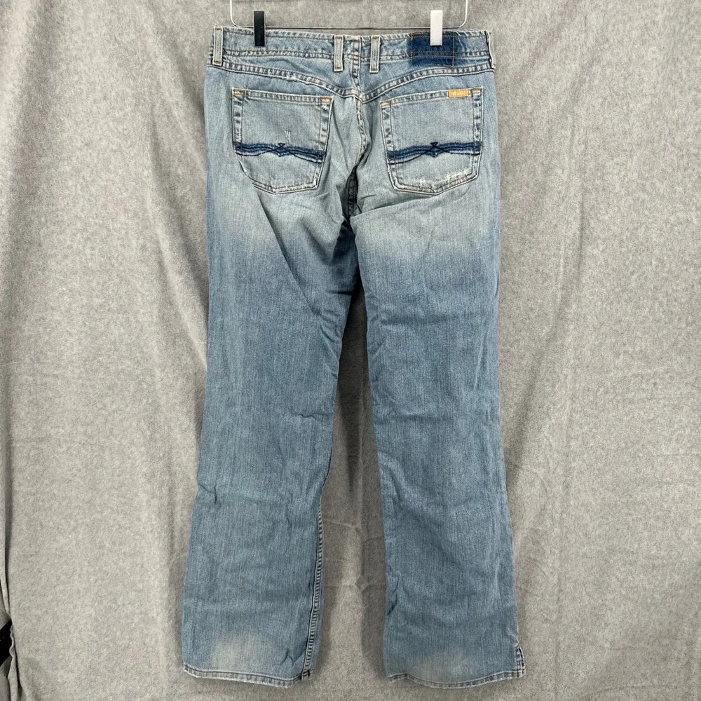 Lucky Brand Dungarees Wonder Block Jeans Size 10 30 Light Wash Distressed USA